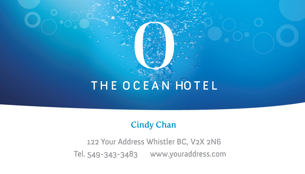 Deep Blue Underwater Hotel Business Card business card template