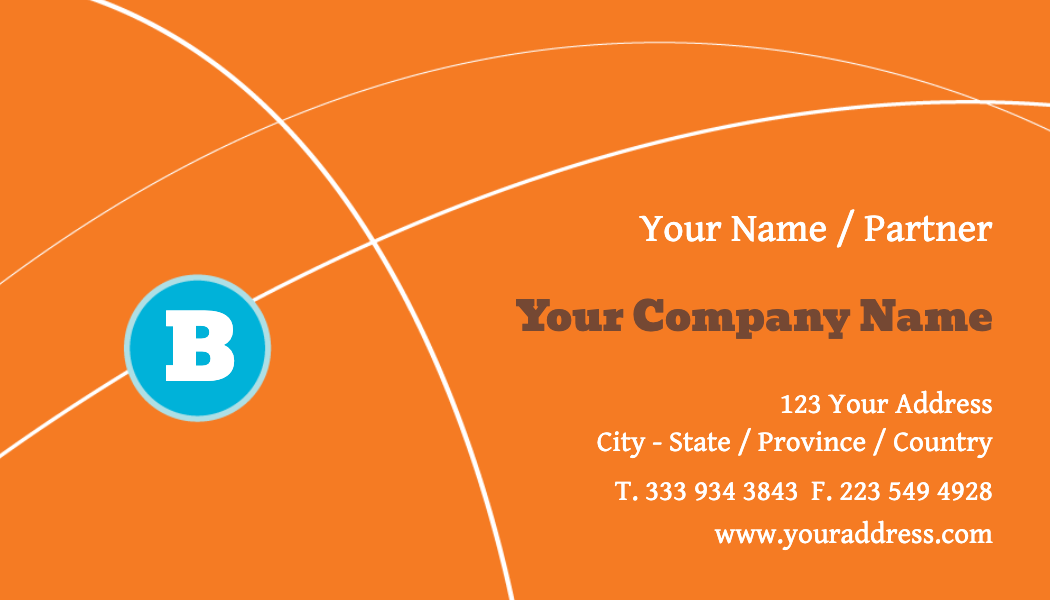 Orange Arc Architect Business Card business card template