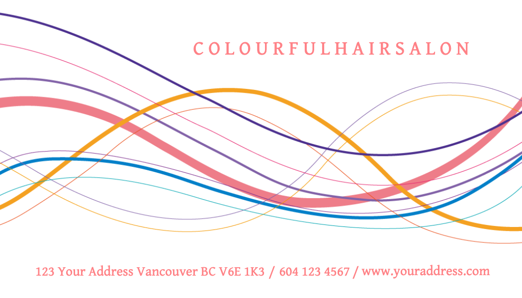Colorful Wave Hair Salon Business Card business card template