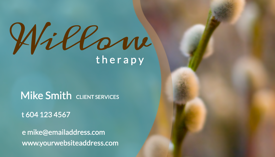 Willow Catkin Therapy Business Card business card template