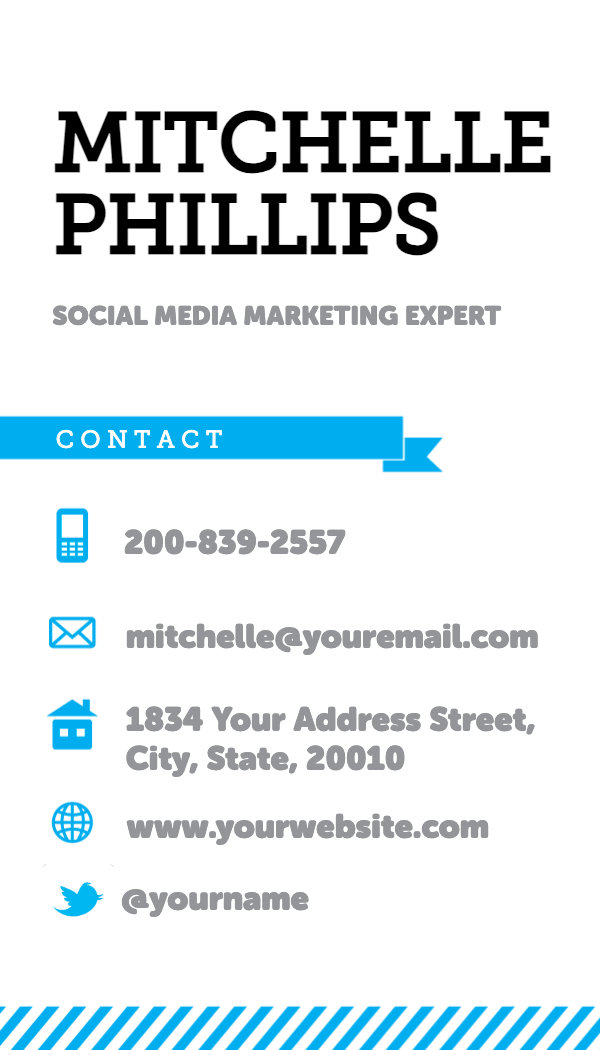 Bright Blue Icon Social Media Business Card business card template