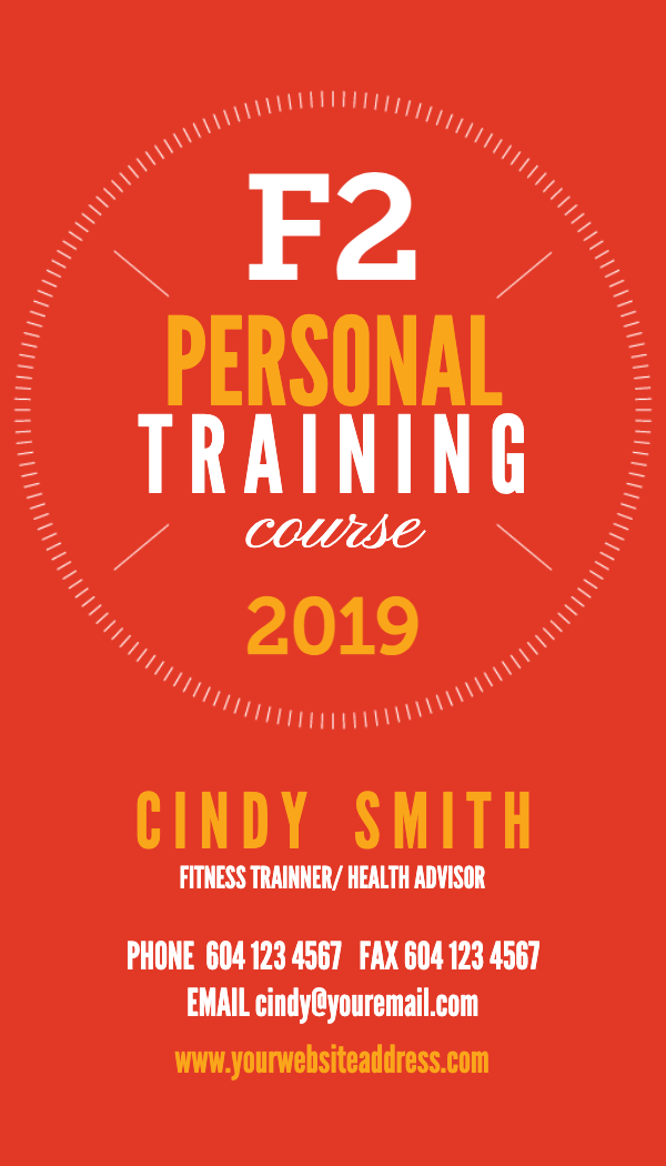 Red Stopwatch Badge Personal Training Business Card business card template