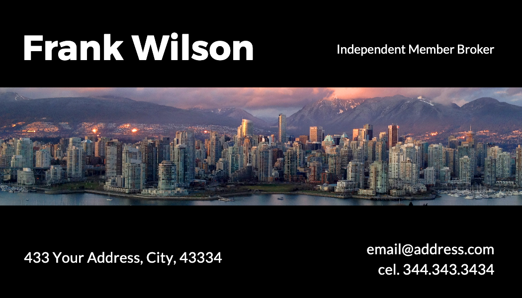 Sunset Skyline Realtor Business Card business card template