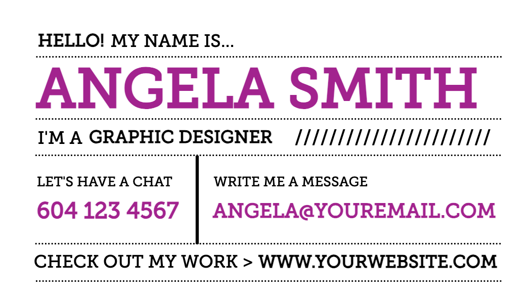 Purple Slab Serif Self Promo Business Card business card template
