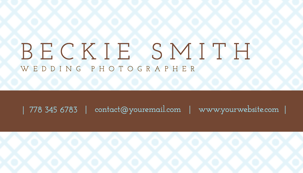 Pale Blue Lattice Wedding Photographer Business Card business card template
