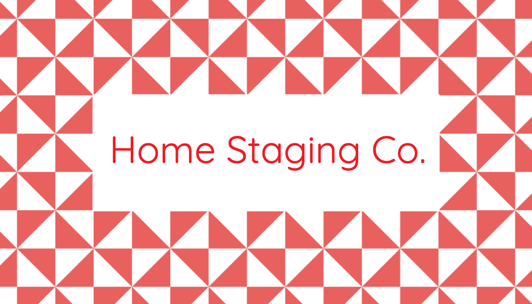 Red Pinwheel Pattern Home Staging Business Card business card template