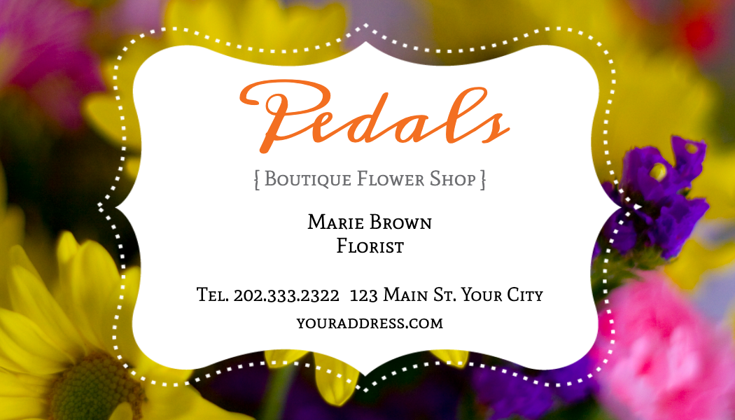 Bright Bouquet Photo Florist Business Card business card template