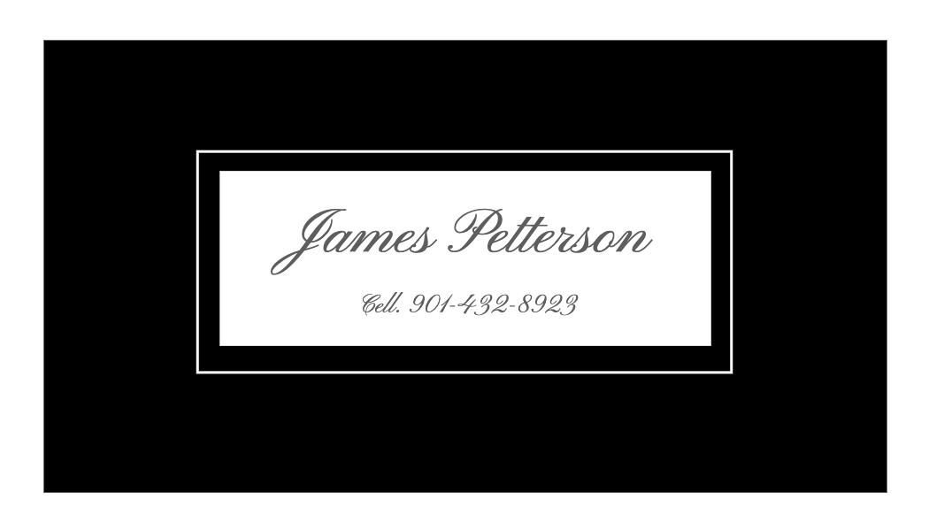 Black Framed Script Networking Business Card business card template