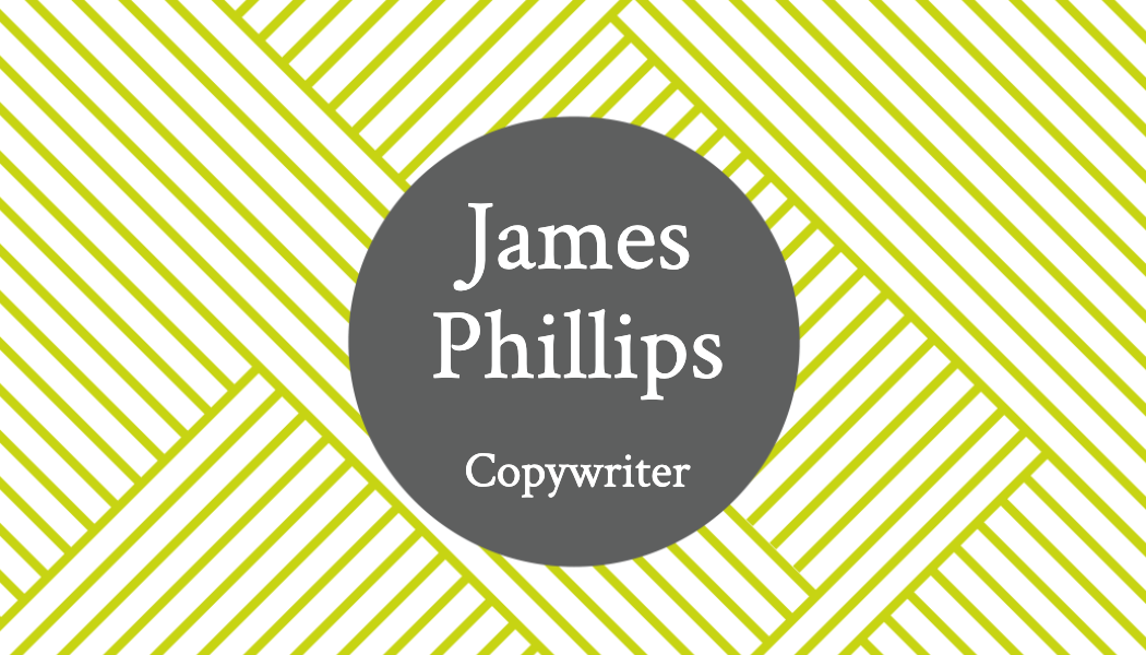 Lime Pinstripe Copywriter Business Card business card template