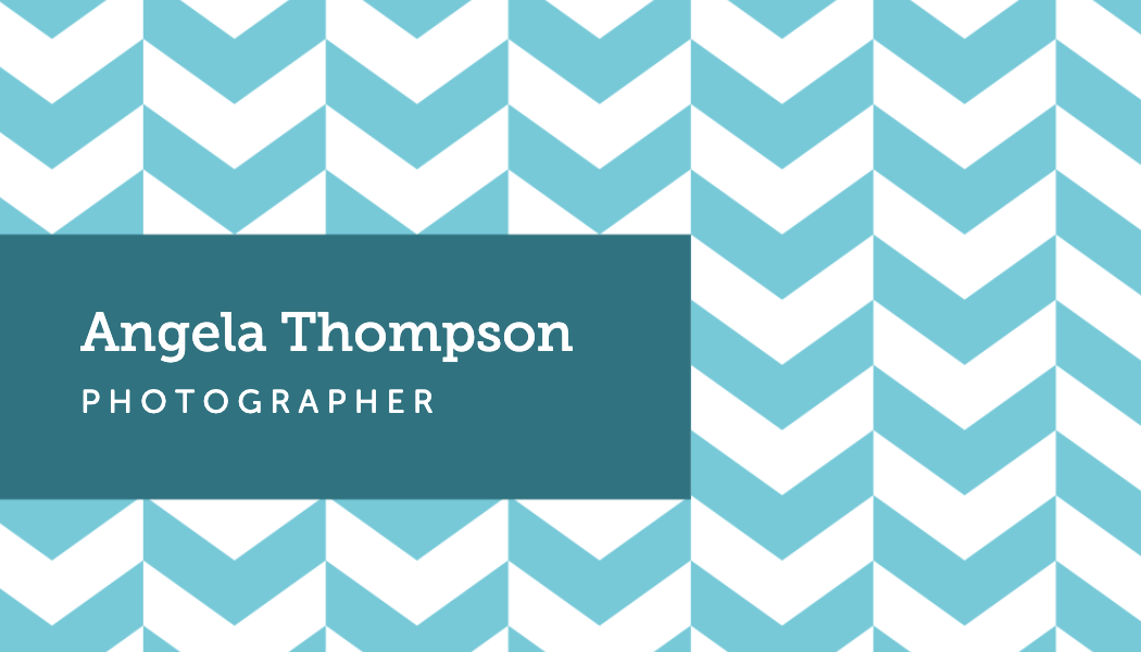 Aqua Chevron Photographer Business Card business card template