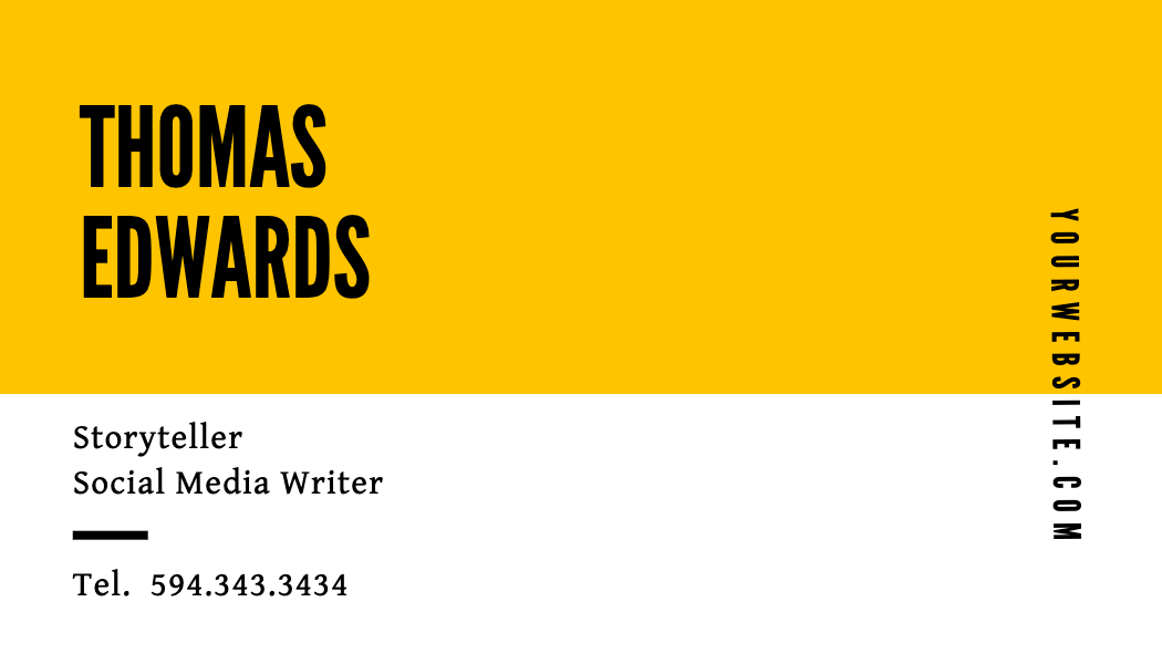 Amber Block Social Media Writer Business Card business card template