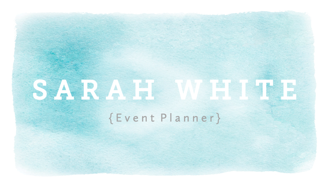 Aqua Watercolor Event Planner Business Card business card template