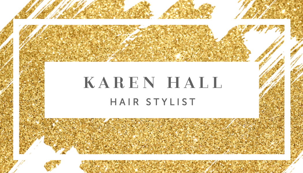 Gold Glitter Hair Stylist Business Card business card template