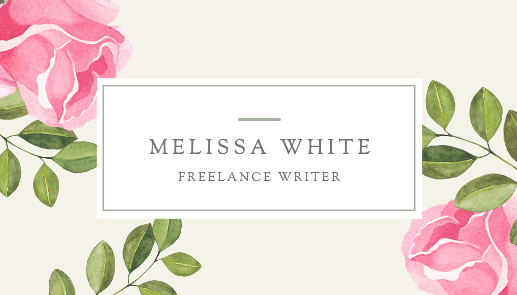 Cream and Sage Rose Business Card business card template