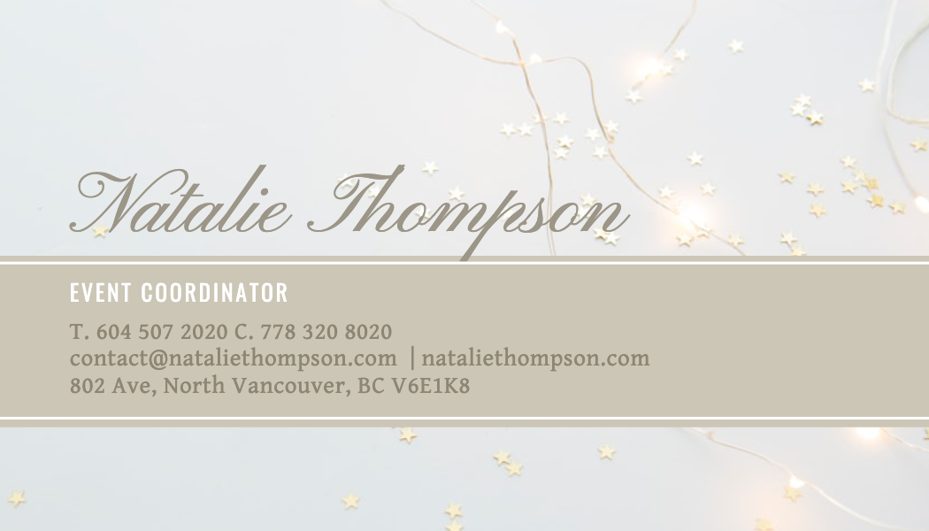 Star Garland Event Coordinator Business Card business card template