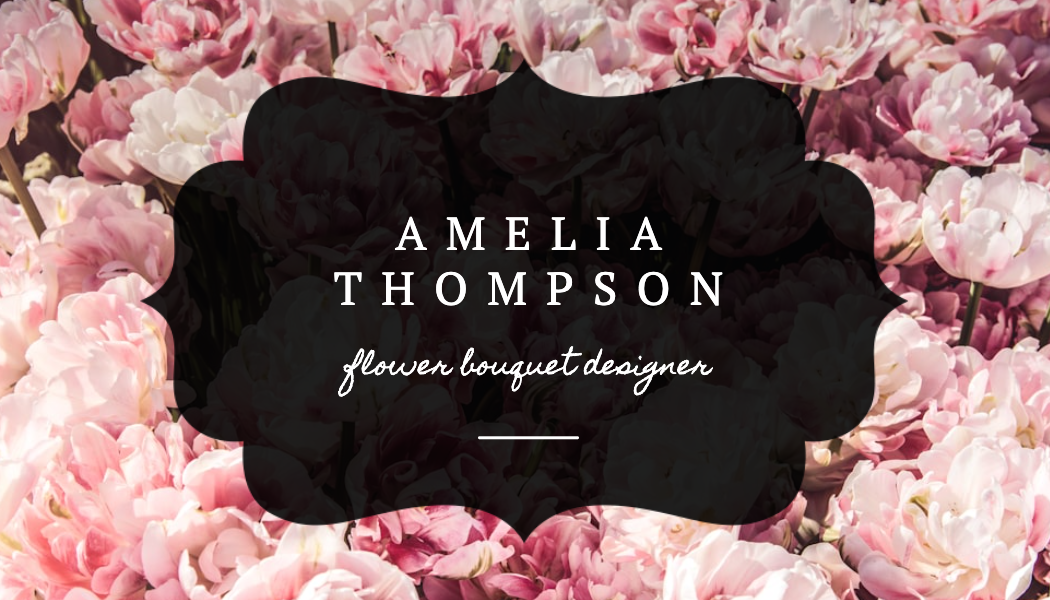 Blush Peony Photo Florist Business Card business card template