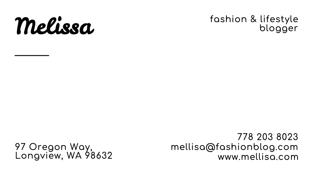 Black Script Name Business Card business card template