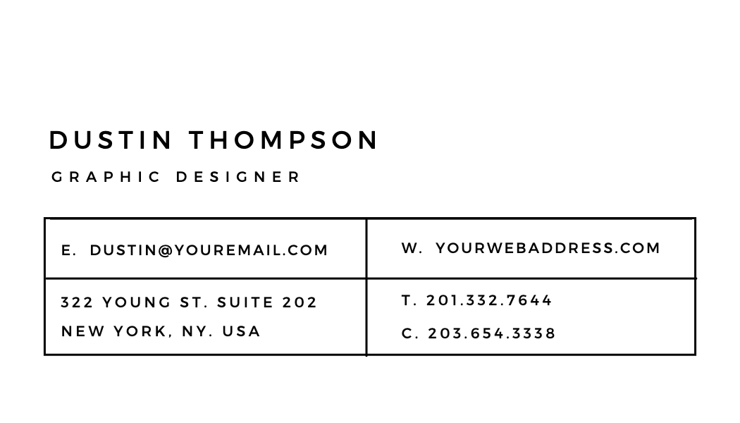 Ruled Contact Grid Business Card business card template