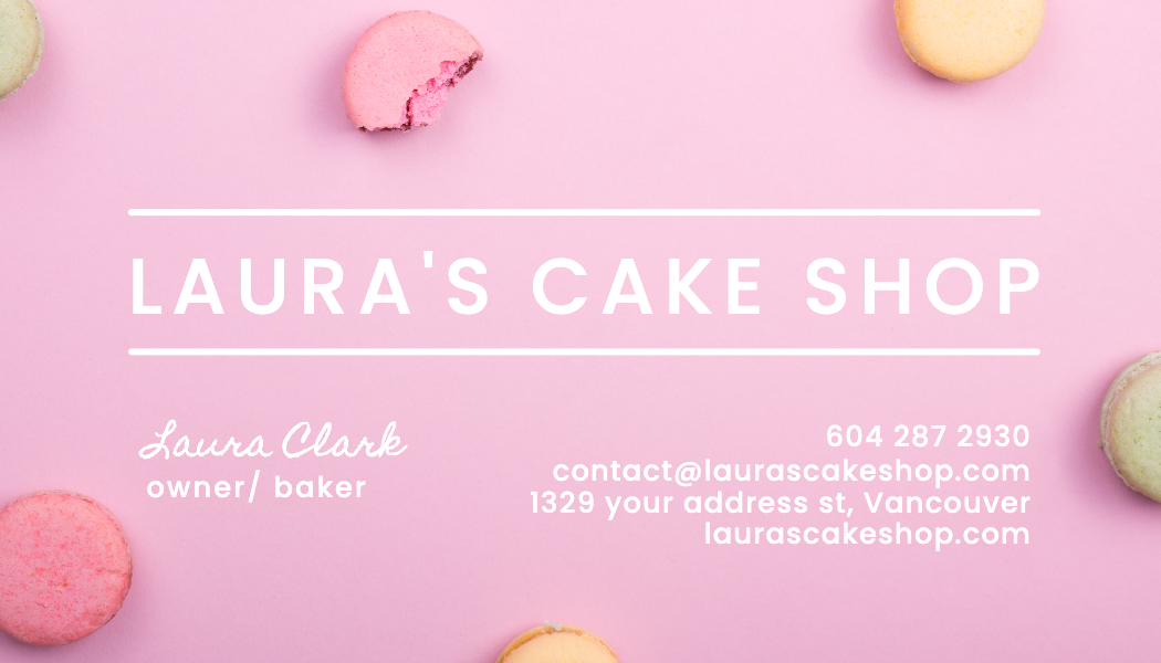 Pink Macaron Bakery Business Card business card template