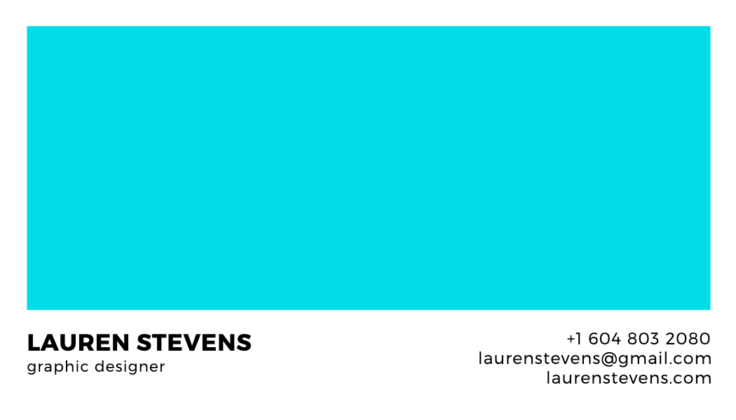 Cyan Color Swatch Business Card business card template