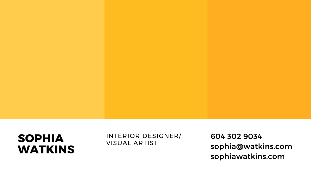 Yellow Gradient Swatch Business Card business card template