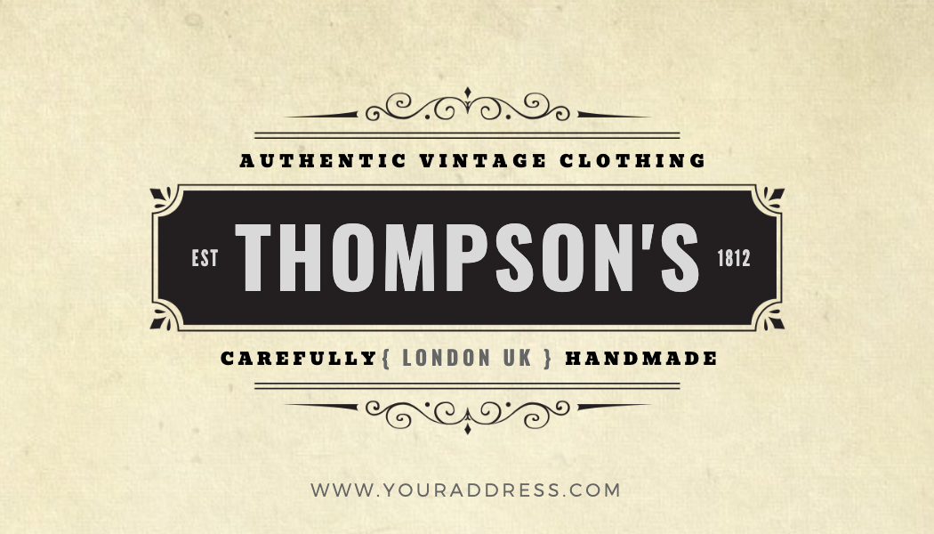 Black Label Vintage Shop Business Card business card template