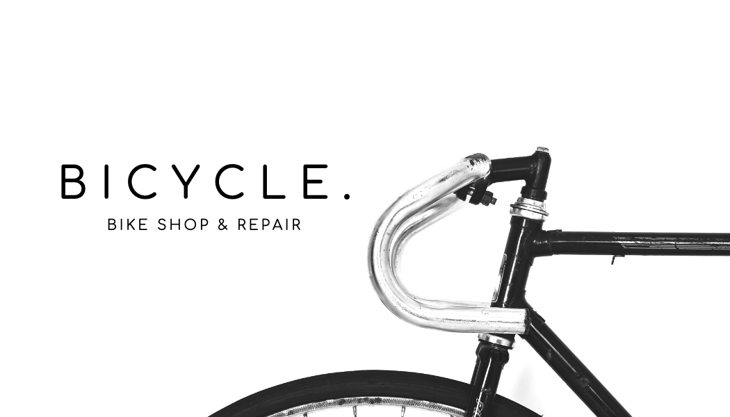 Black and White Bike Shop Business Card business card template