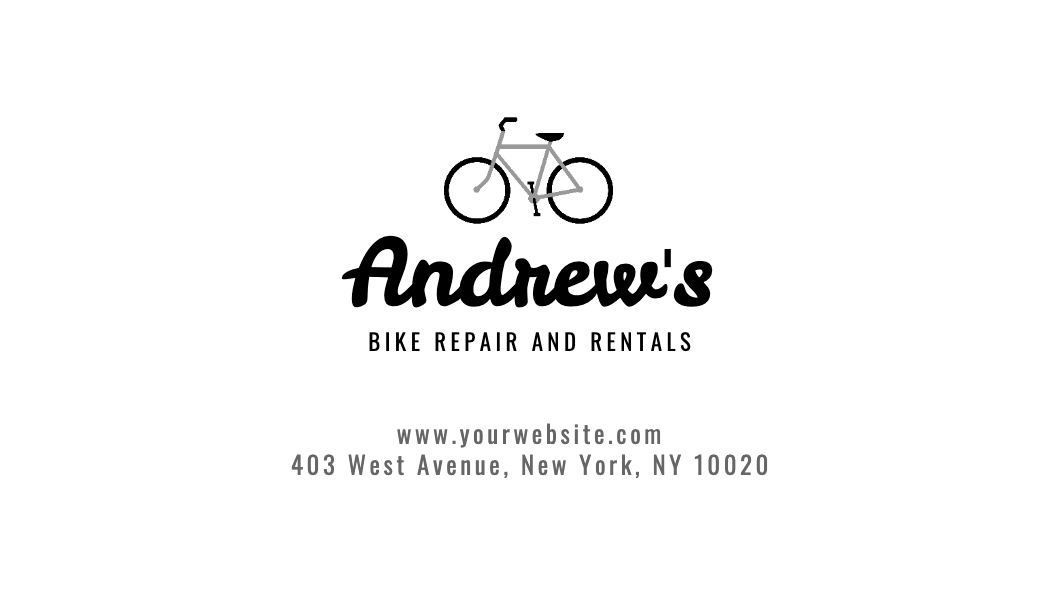 Script Logo Bike Repair Business Card business card template