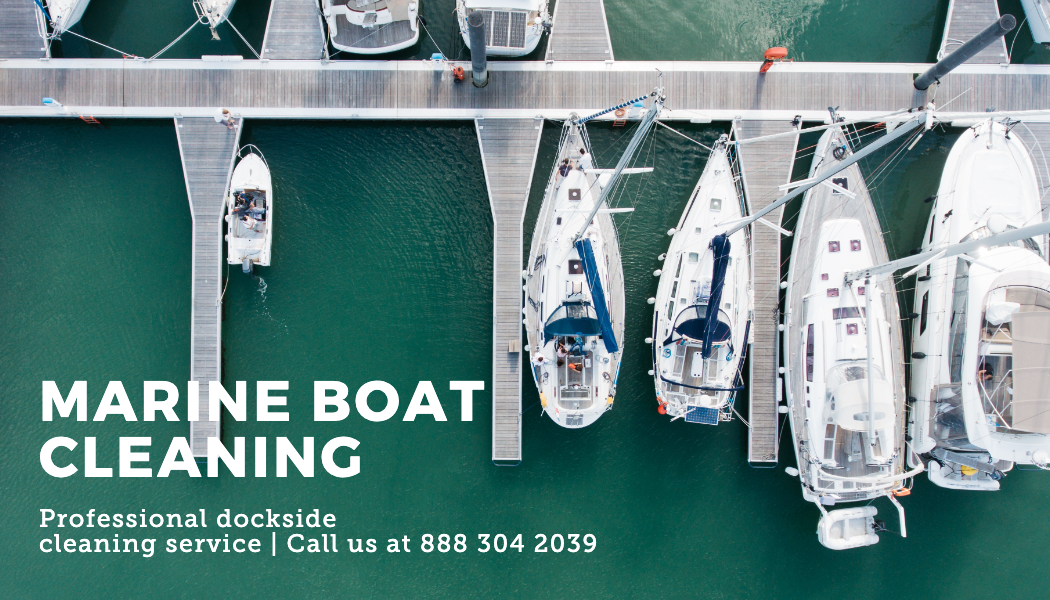 Aerial Marina Photo Boat Cleaning Business Card business card template