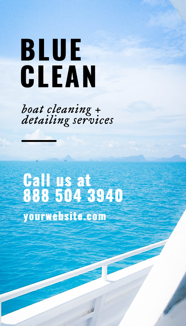 Turquoise Ocean Boat Detailing Business Card business card template