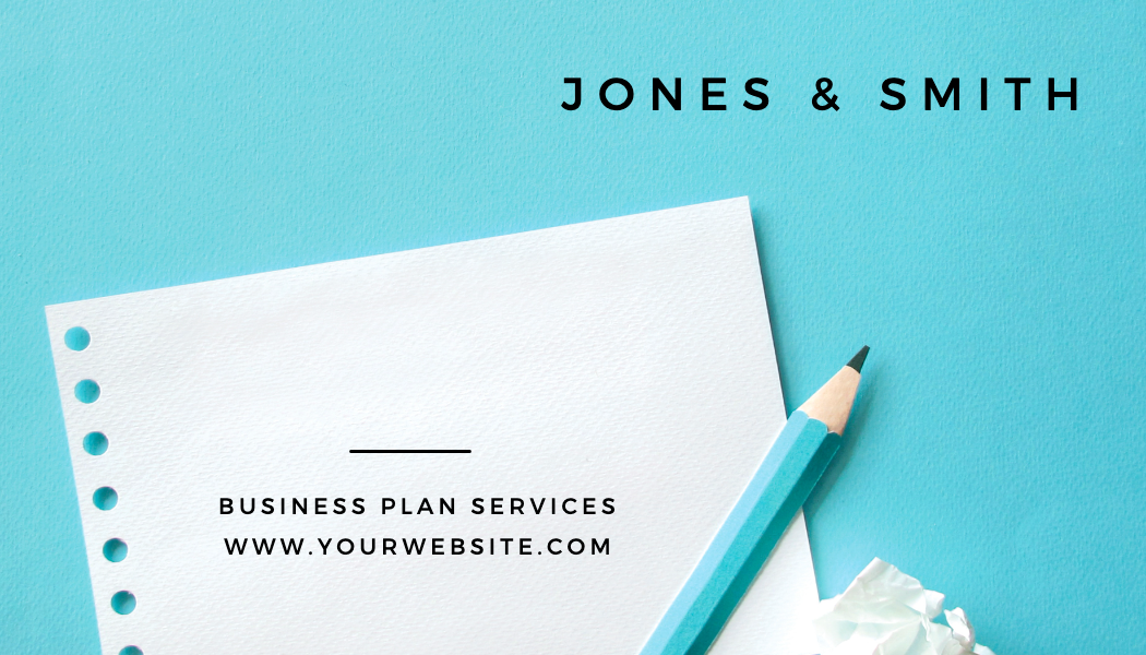 Blue Notepad Photo Business Card business card template