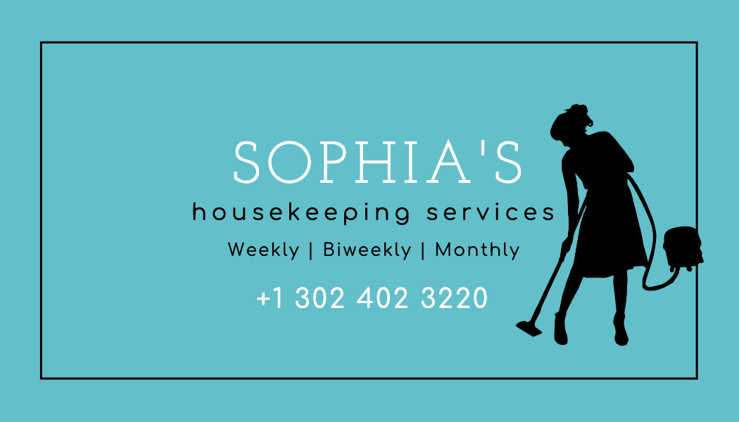 Teal Housekeeping Silhouette Business Card business card template