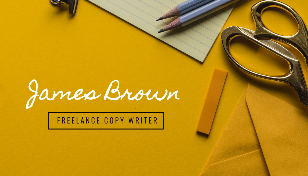 Yellow Stationery Copywriter Business Card business card template