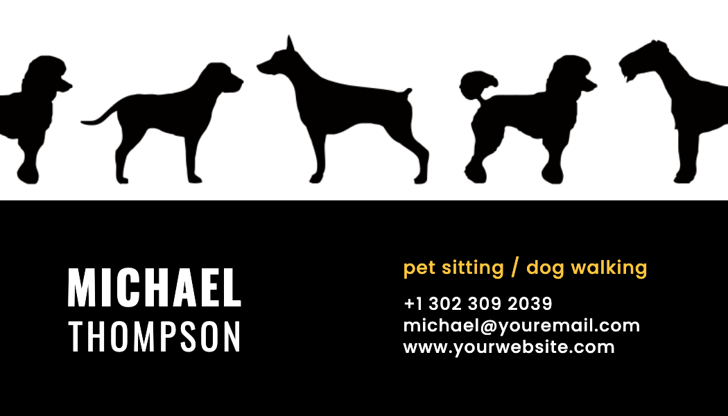 Dog Breed Lineup Pet Sitting Business Card business card template