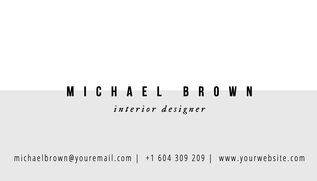 White and Gray Split Business Card business card template