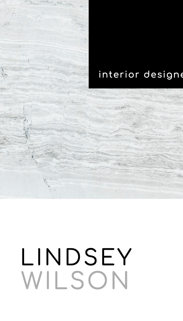 Black and Marble Interior Designer Business Card business card template
