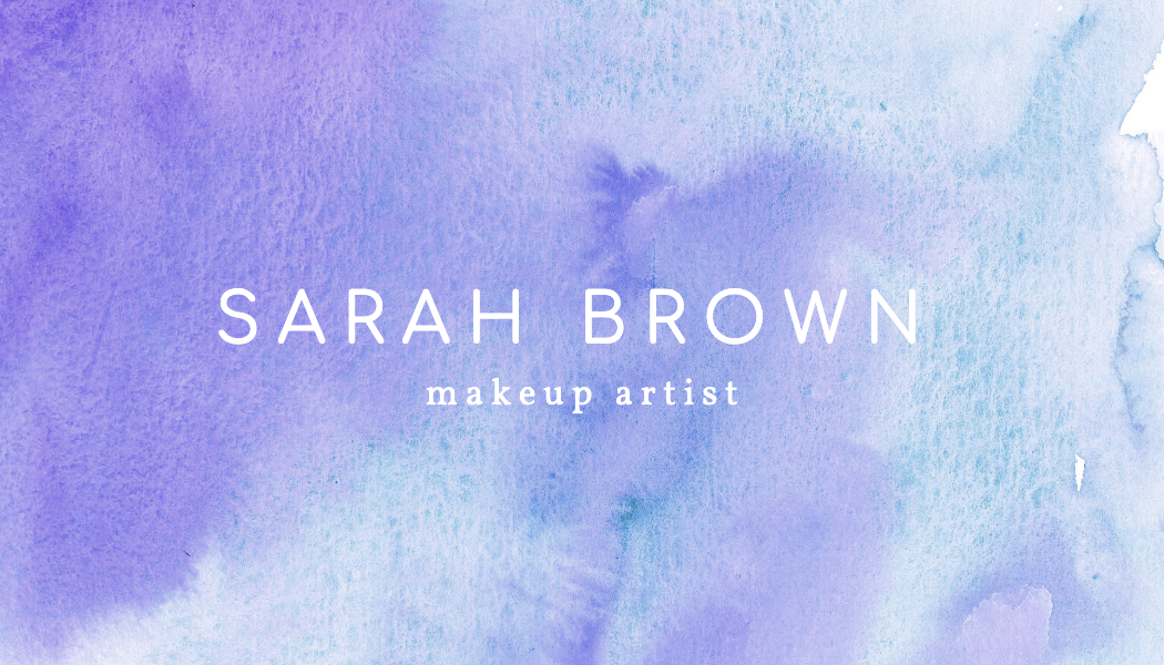 Violet Watercolor Makeup Artist Business Card business card template