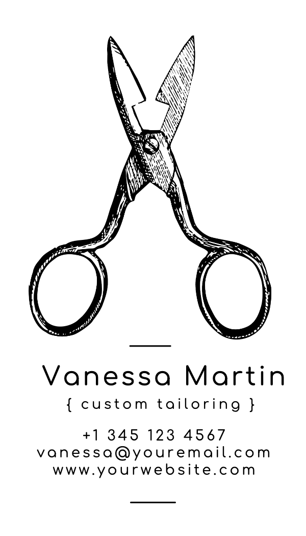 Engraved Scissors Tailor Business Card business card template