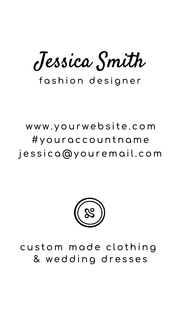 Sewing Button Fashion Designer Business Card business card template