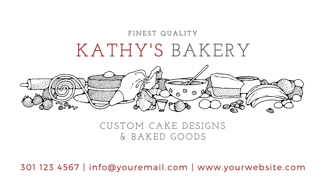 Baking Illustration Bakery Business Card business card template
