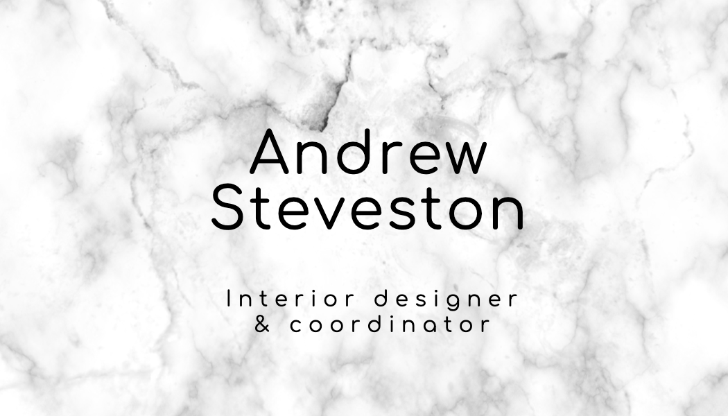 White Marble Interior Designer Business Card business card template