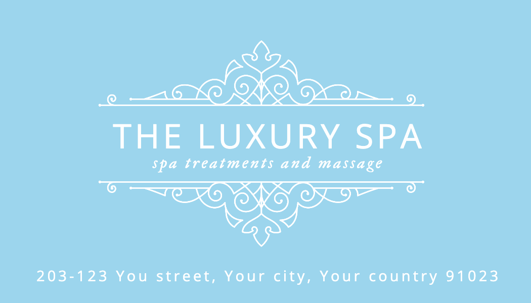 Powder Blue Flourish Spa Business Card business card template