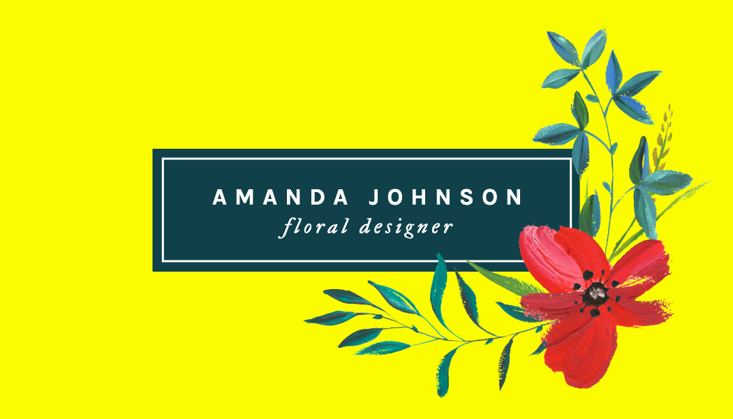 Bright Yellow Poppy Business Card business card template