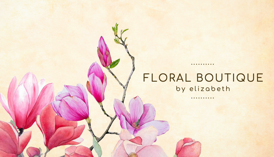 Pink Magnolia Florist Business Card business card template