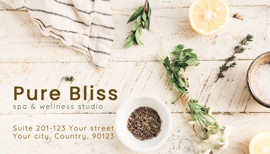 Botanical Flat Lay Spa Business Card business card template