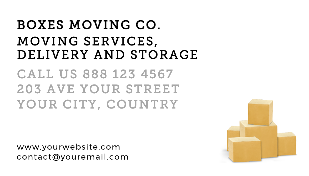 Stacked Boxes Moving Company Business Card business card template
