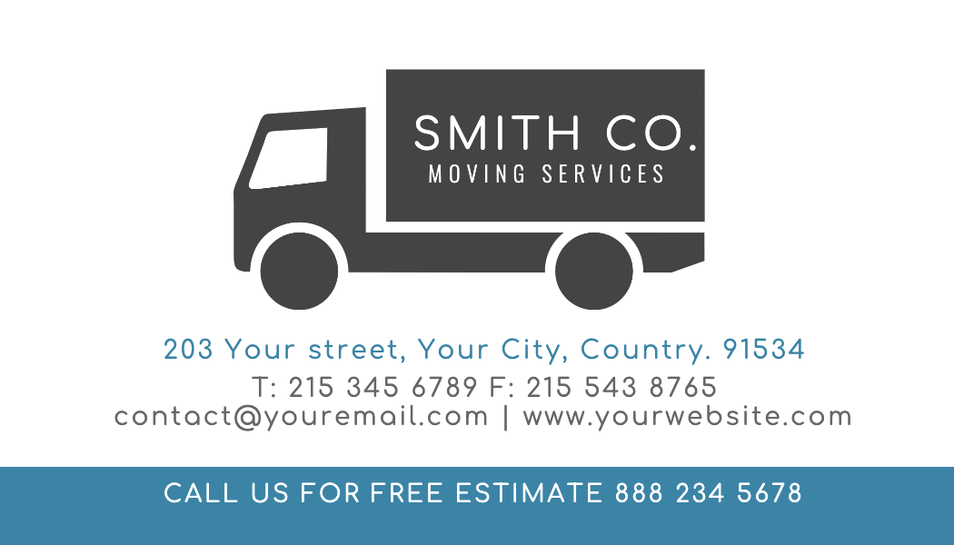 Box Truck Moving Company Business Card business card template