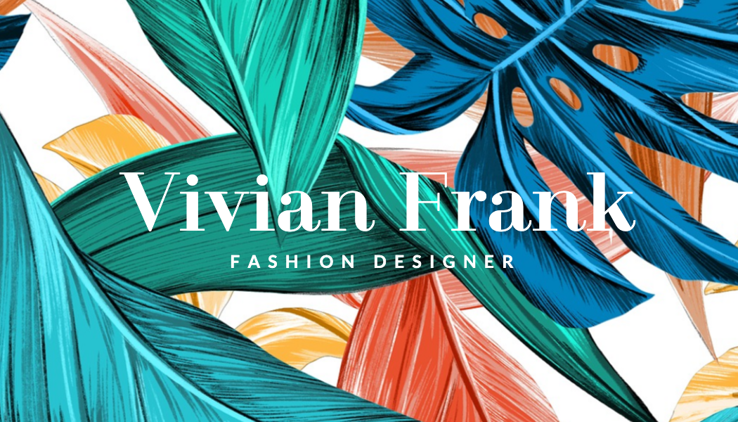 Teal and Coral Tropical Leaf Business Card business card template