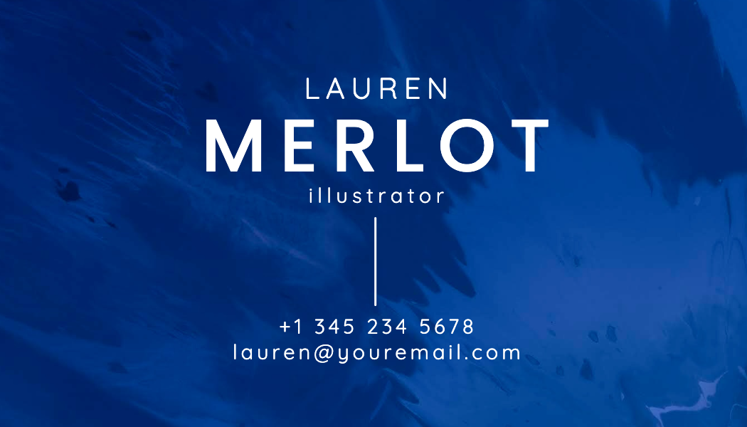 Deep Blue Paint Illustrator Business Card business card template