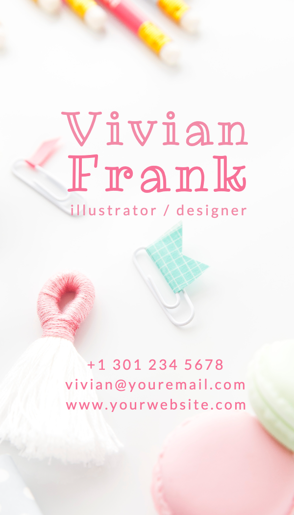 Pastel Craft Desk Illustrator Business Card business card template